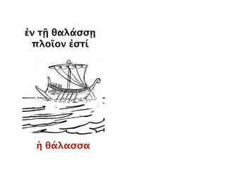 ἐν τῷ ἀγρῷ
δένδρον ἐστί
τὸ δένδρον
ἐν τῷ δένδρῳ
φύλλα οὐκ ἐστί
ὁ ἀγρός
 