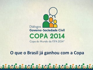 Secretaria-Geral da
Presidência da República
O que o Brasil já ganhou com a Copa
 
