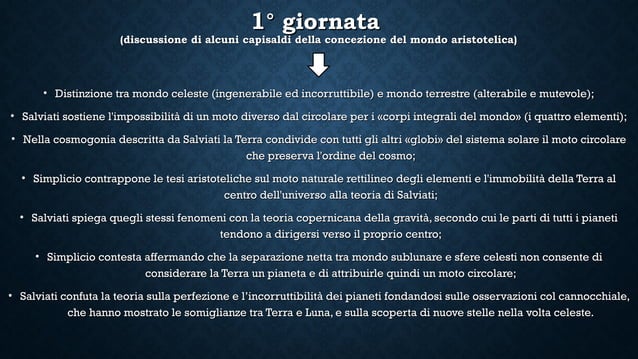 Dialogo Sopra I Due Massimi Sistemi Del Mondo Seconda Giornata Dialogo sopra i due massimi sistemi del mondo | PPT