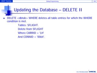 Dialog programming ABAP | PDF