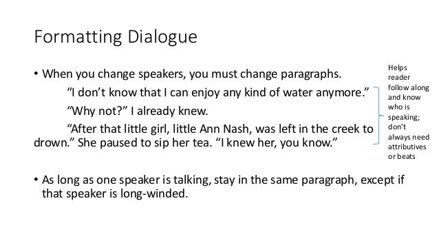 dialogue dialouge format