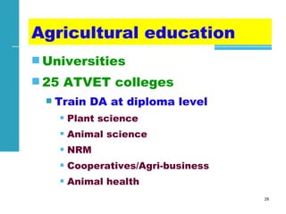 Achievements and challenges in Ethiopian agriculture