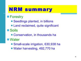 Achievements and challenges in Ethiopian agriculture