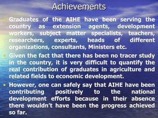 The role of agricultural institutions of higher learning in producing the next generation agricultural leaders in Ethiopia