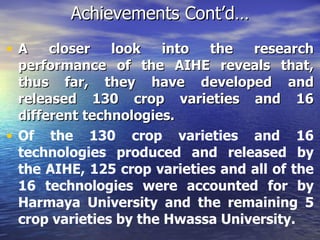 The role of agricultural institutions of higher learning in producing the next generation agricultural leaders in Ethiopia