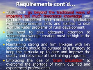 The role of agricultural institutions of higher learning in producing the next generation agricultural leaders in Ethiopia