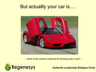 But actuallly your car is…. … ..what is the owner’s manual for driving such a car?… 