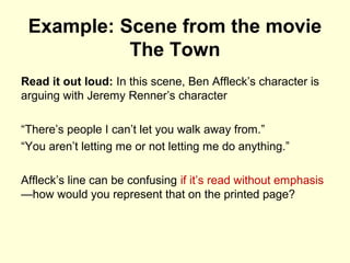 Writing Dialogue: You're the Director | PPT