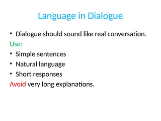 Dialogue Writing: How to Write a dialogue. Guide to dialogue writing | PPTX
