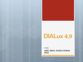 DIALux 4.9 POR:  ARQ. ERIKA JULISSA DURAN RIOS 
