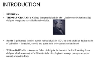Thomas Graham Inventions DIALYSIS types in medicine and nephrology | PPTX