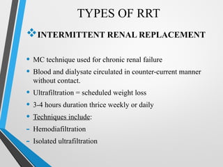 Types Of Rrt Dialysis. basic description for PG students | PPTX