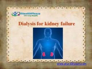 Dialysis for kidney failure
www.plus100years.com
 