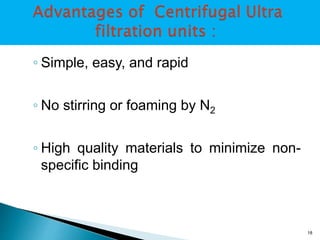 ◦ Simple, easy, and rapid 
◦ No stirring or foaming by N2 
◦ High quality materials to minimize non-specific 
binding 
18 
 