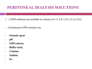 Dialysis various modalities and indices used | PPTX