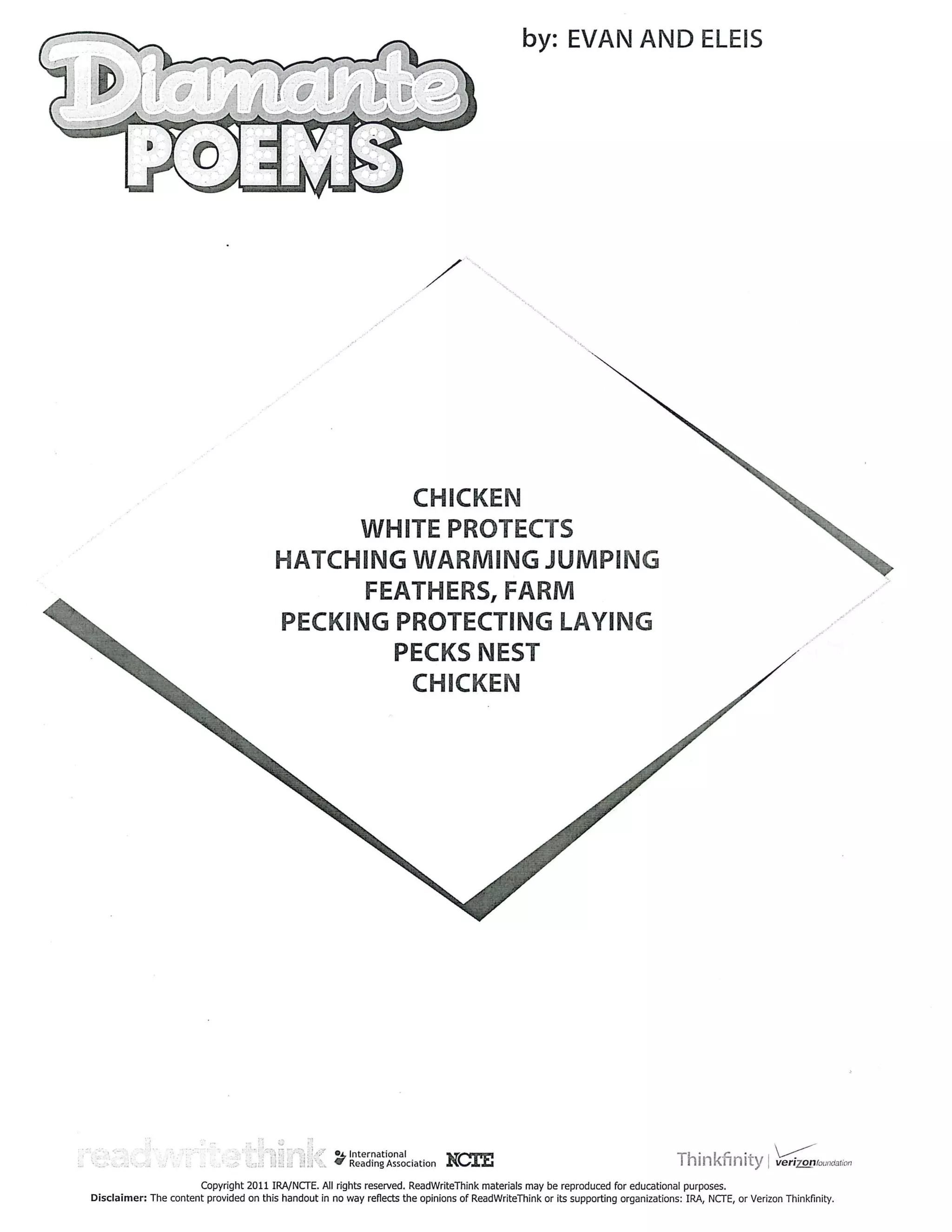 Diamante Poems 3rd Grade 1 2048 diamante poems - 3rd grade | pdf
