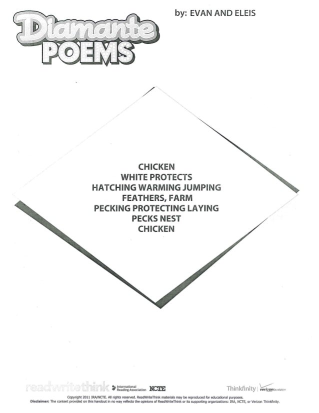Diamante Poems - 3rd Grade