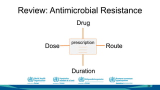 Review: Antimicrobial Resistance
Drug
Dose
Duration
Route
prescription
.............
.............
.............
34
 