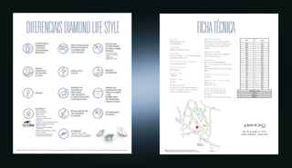 DIFERENCIAIS DIAMOND LIFE STYLE FICHA TÉCNICA 
2601 Duplex 
Mezanino - Lazer 
Térreo 
Subsolo 1 
Rua 15, qd. B-30, lts. 11/12 
parque flamboyant - jardim goiás 
Realização 
EBM Incorporações S.A. 
Cyrela Brazil Realty 
Incorporação 
SPE Brasil Incorporação 7 Ltda. 
Localização 
Rua 15. qd. B-30, lts. 11 e 12, Parque Flamboyant, 
Jardim Goiás, Goiânia - GO 
Projetos de arquitetura e interiores 
Isabel Jácomo Arquitetura 
Projeto de paisagismo 
Benedito Abbud 
Área do terreno 
1.458,03m2 
Número de torres 
01 torre 
Número de unidades 
25, sendo 01 apto. com terraço descoberto no 
1o pavto. tipo, 23 aptos. tipo do 2o ao 24o pavto. 
e 01 apto. duplex (25o e 26o pavto.) 
Número de pavimentos 
30 pavimentos, sendo subsolo 2, subsolo 1, 
térreo, mezanino, 1o pavto., 23 pavimentos tipo, 
pavimento duplex inferior, pavimento duplex 
superior 
Número de elevadores 
02 elevadores, sendo 01 social panorâmico* 
e 01 de emergência/serviço 
Área privativa 
Apto. 1o pavto. (2o andar): 449m2** 
Aptos. tipo 2o ao 24o pavto. (3o ao 25o andar): 
326m2** 
Apto. duplex 25o e 26o pavto. (26o e 27o andar): 
530m2** 
Número de unidades por pavimento 
01 unidade 
Número de espaços para estacionar 
04 para apto. tipo 
05 para apto. duplex 
Número de escaninhos por apto. 
Apto. tipo: 02 escaninhos, sendo 01 
no pavto. tipo e 01 em um dos pavtos. 
de garagem 
Apto. duplex: 01 escaninho no pavto. garagem 
Av. Jamel Cecílio 
Rua 15 
Av. Jamel Cecílio Mapa ilustrativo sem escala. *Elevador panorâmico tipo enclausurado. 
**Medida aproximada, considerando lajes técnicas, escaninhos e hall privativo. 
SEGURANÇA(2) 
• Proteção perimetral 
• Circuito interno de tv 
• Botão de pânico 
• Controle de guarda 
• Controle de acesso com fotos 
digitalizadas 
• Controle de acesso na entrada de veículos 
• Previsão para semáforo nas rampas 
internas de veículos 
• Guarita com vidro de segurança 
e passavolume 
• Pulmão de segurança social e de serviço 
• Vaga de segurança 
• Entrada de serviço independente 
da entrada de pedestres social 
ÁREAS COMUNS SOCIAIS 
ENTREGUES EQUIPADAS 
E DECORADAS SEM 
CUSTO ADICIONAL 
AUTOMAÇÃO(3) 
• Iluminação interna e externa 
• Sinalização, em central, comunicando 
acesso de pessoas a locais restritos 
PISCINAS 
CLIMATIZADAS 
POR TROCADOR 
DE CALOR 
FILTRO DE ÁGUA 
COLETIVO 
IRRIGAÇÃO 
AUTOMATIZADA 
GERADOR 
TORNEIRAS DOS 
LAVATÓRIOS DA 
ÁREA COMUM 
COM FECHAMENTO 
AUTOMÁTICO QUE REDUZ 
O CONSUMO DE ÁGUA 
ELEVADOR SOCIAL 
PANORÂMICO 
E DE SERVIÇO 
COM SEGURANÇA 
BIOMÉTRICA(1) 
PREVISÃO PARA 
AR-CONDICIONADO 
NAS ÁREAS COMUNS 
INTERNAS(4) 
• salão de festas adulto 
• salão de festas infantil 
• fitness 
• espaço mulher 
• brinquedoteca / ateliê 
VARANDA DOS 
APARTAMENTOS COM 
GRADIL DE ALUMÍNIO 
E VIDRO 
SEMIRREFLEXIVO 
QUE PROPORCIONA 
CONFORTO TÉRMICO 
PINTURA EPOXI NO PISO 
DOS PAVIMENTOS 
DE GARAGEM 
2501 Tipo 
2401 Tipo 
2301 Tipo 
2201 Tipo 
2101 Tipo 
2001 Tipo 
1901 Tipo 
1801 Tipo 
1701 Tipo 
1601 Tipo 
1501 Tipo 
1401 Tipo 
1301 Tipo 
1201 Tipo 
1101 Tipo 
  
1001 Tipo 
901 Tipo 
801 Tipo 
701 Tipo 
601 Tipo 
501 Tipo 
401 Tipo 
301 Tipo 
201 Tipo 
Subsolo 2 
Rua 12 Rua 12 A 
Av. H 
Rua 15 
Rua 13 
Rua 47 
Rua 52 
Rua 56 
lago 
lago 
Shopping 
Flamboyant 
Carrefour 
Parque 
Flamboyant 
Av. E 
Praça do 
Relógio 
AR-CONDICIONADO 
NA GUARITA 
(1)Elevador panorâmico tipo enclausurado. (2)Equipamentos de segurança a serem entregues conforme contrato e memorial descritivo. (3)Será entregue infraestrutura de automação conforme memorial descritivo. (4)Previsão conforme memorial descritivo do empreendimento. 
 