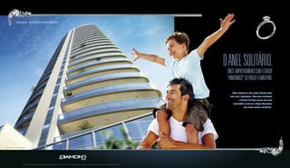Quem frequenta os mais seletos círculos sociais 
sabe o que é exclusividade. Para esses privilegiados 
o Diamond Life Style oferece uma forma 
incomparável de admirar o Parque Flamboyant, 
pelo incrível elevador panorâmico*. 
Foto ilustrativa. 
FACHADA - ELEVADOR PANORÂMICO* 
O ANEL SOLITÁRIO. 
ÚNICO EMPREENDIMENTO COM ELEVADOR 
PANORÂMICO* DO PARQUE FLAMBOYANT. 
Perspectiva artística da fachada / elevador panorâmico. 
Sugestão de layout, móveis, decoração e acabamentos conforme memorial descritivo. Vide contrato de compra e venda. A locação de elementos estruturais pode variar de acordo com as exigências técnicas. *Elevador panorâmico tipo enclausurado. 
 
