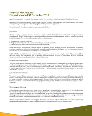 Approval limits areset bythe BoardofDirectorsand reviewedfromtime totime asthecircumstancesoftheGroupdemand.
Exposure to c...