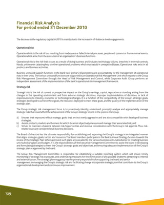 Thedecreasein theregulatory capital in 2010 ismainlyduetotheincreaseinoff-balancesheetengagements.
Operationalrisk
Operati...