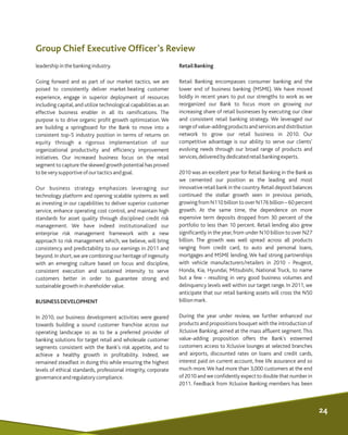Group Chief Executive Officer's Review
leadership in thebanking industry. RetailBanking
Going forward and as part of our m...