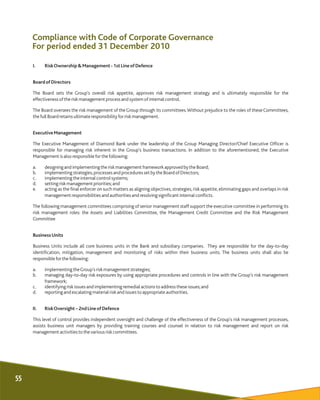I. RiskOwnership&Management-1stLineofDefence
BoardofDirectors
The Board sets the Group's overall risk appetite, approves r...