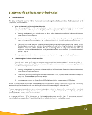 g. Underwritingresults
The Group conducts life assurance and non-life insurance business through its subsidiary operations...