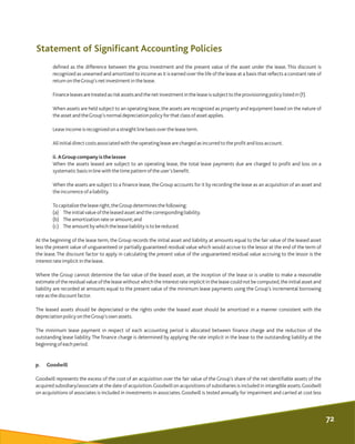 Statement of Significant Accounting Policies
defined as the difference between the gross investment and the present value ...