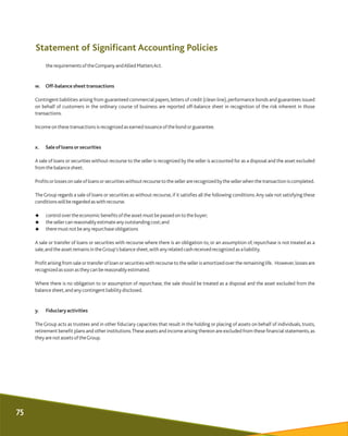 Statement of Significant Accounting Policies
therequirementsoftheCompany andAlliedMattersAct.
w. Off-balancesheettransacti...