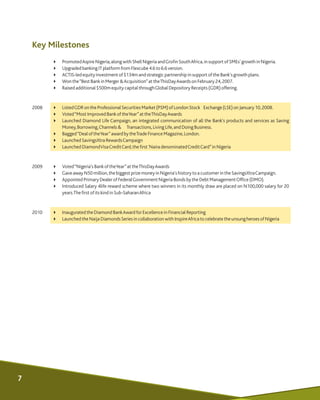 4PromotedAspireNigeria,alongwith ShellNigeriaandGrofinSouthAfrica,insupportofSMEs'growthinNigeria.
4Upgraded banking ITpla...