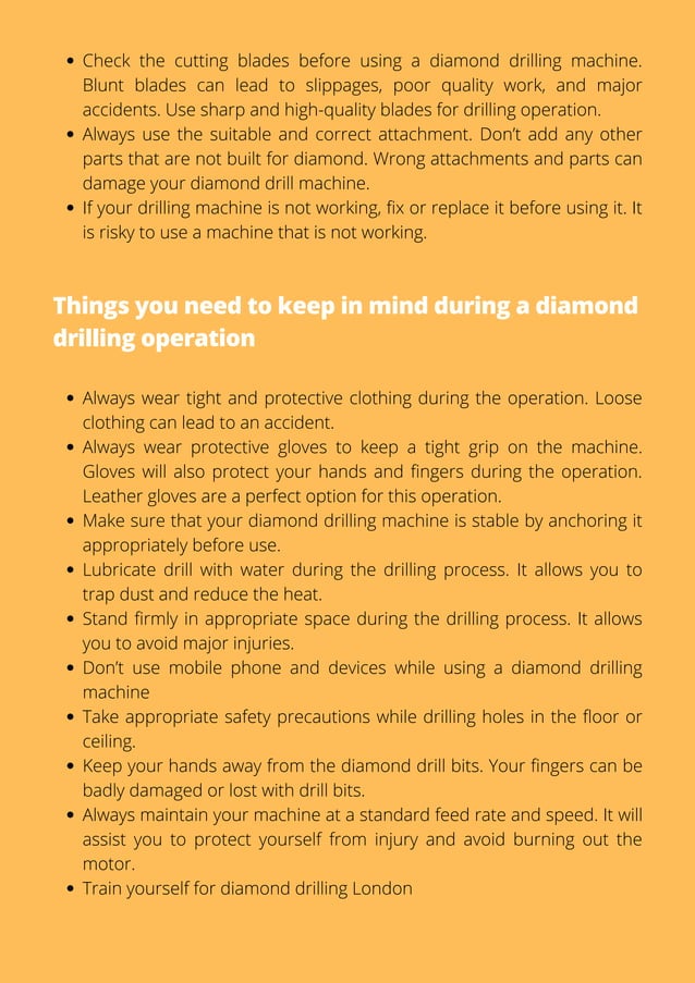 Diamond drilling health and safety guidelines PDF
