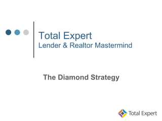 Total Expert
Lender & Realtor Mastermind
The Diamond Strategy
 