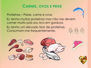 Sou forte e saudável porque tenho vitaminas e ferro. A principal é a vitamina E. Comendo vegetais, ficas com um sangue óptimo. 