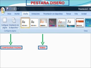 TEMAS PESTAÑA DISEÑO CONFIGURAR PAGINA 