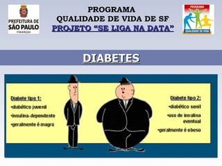 PROGRAMA  QUALIDADE DE VIDA DE SF PROJETO “SE LIGA NA DATA” DIABETES 