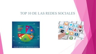 TOP 10 DE LAS REDES SOCIALES
 