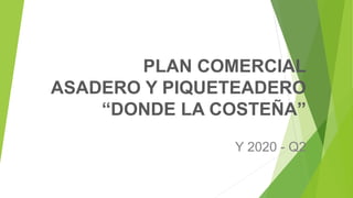 PLAN COMERCIAL
ASADERO Y PIQUETEADERO
“DONDE LA COSTEÑA”
Y 2020 - Q2
 