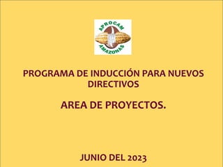 PROGRAMA DE INDUCCIÓN PARA NUEVOS
DIRECTIVOS
AREA DE PROYECTOS.
JUNIO DEL 2023
 