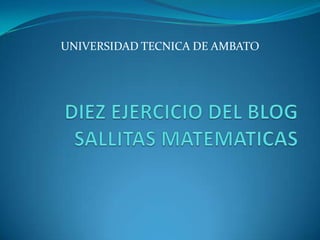 UNIVERSIDAD TECNICA DE AMBATO
 