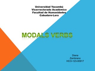 Universidad Yacambú
Vicerrectorado Académico
Facultad de Humanidades
Cabudare-Lara
Diana
Zambrano
HCO-123-00917
 
