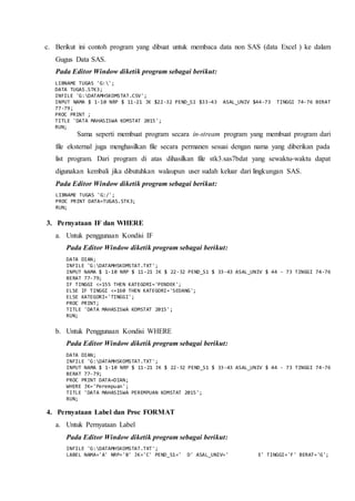 Praktikum Komputasi Statistika | DOCX