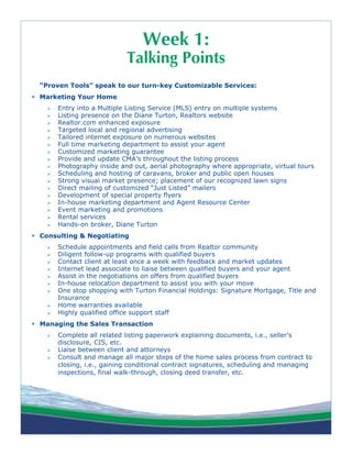 Diane Turton Realtors Agent Recruiting Drip Email Campaign | PDF