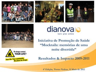 Iniciativa de Promoção de Saúde
 “Mocktails: memórias de uma
         noite divertida”

Resultados & Impacto 2009-2011

  4ª Edição, Torres Vedras, 11 Maio de 2012
 
