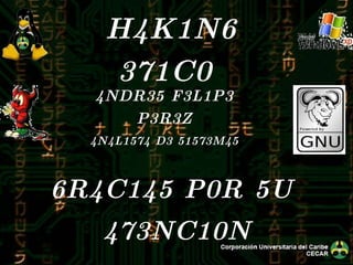 H4K1N6 371C0  4NDR35 F3L1P3 P3R3Z 4N4L1574 D3 51573M45 6R4C145 P0R 5U  473NC10N 