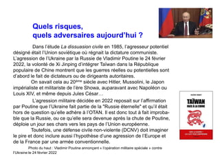 Quels risques,
quels adversaires aujourd’hui ?
Dans l’étude La dissuasion civile en 1985, l’agresseur potentiel
désigné ét...