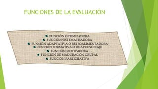 FUNCIONES DE LA EVALUACIÓN
 
