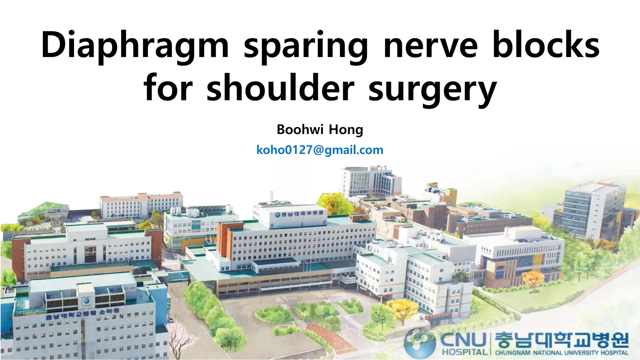 Diaphragm sparing nerve blocks for shoulder surgery PPT