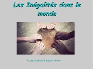 Les Inégalités dans leLes Inégalités dans le
mondemonde
Fuzeau Camille & Baudin Ambre
 